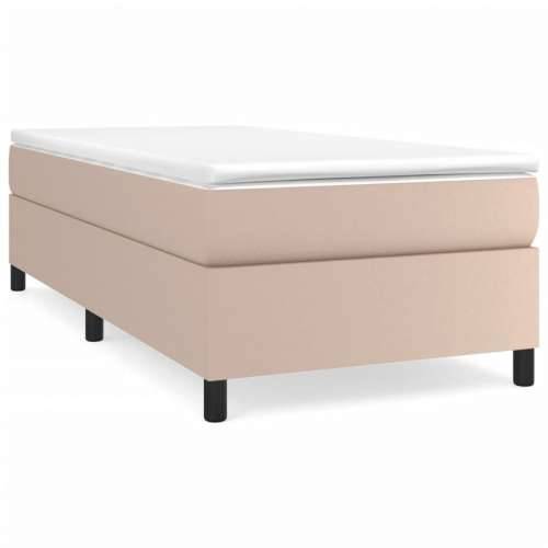 Krevet s oprugama i madrac cappuccino 90x190 cm od umjetne kože - Boja cappuccina 90 x 190 cm 35 cm Cijena