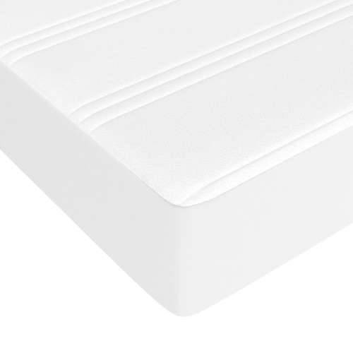 Krevet s oprugama i madracem bijeli 80 x 200 cm od umjetne kože - Bijela 80 x 200 cm 35 cm Cijena