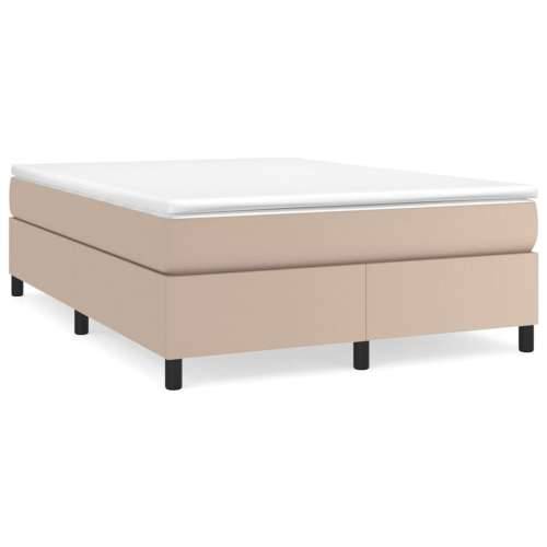 Krevet s oprugama i madrac cappuccino 140x200cm od umjetne kože Cijena