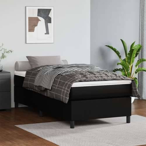 Krevet s oprugama i madracem crni 90x190 cm od umjetne kože Cijena