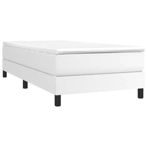Krevet s oprugama i madracem bijeli 80 x 200 cm od umjetne kože - Bijela 80 x 200 cm 25 cm Cijena