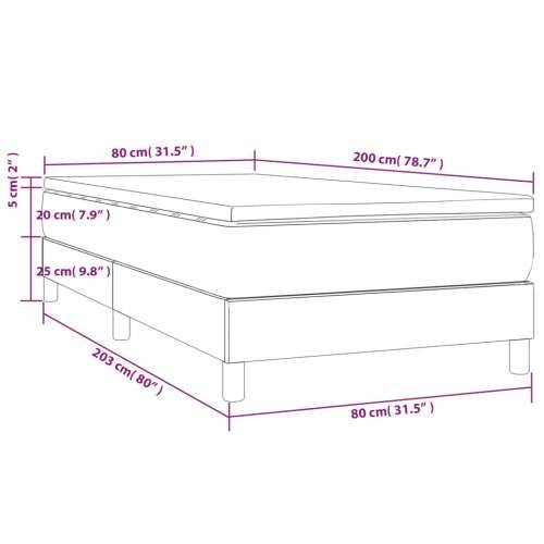 Krevet s oprugama i madracem bijeli 80 x 200 cm od umjetne kože - Bijela 80 x 200 cm 25 cm Cijena
