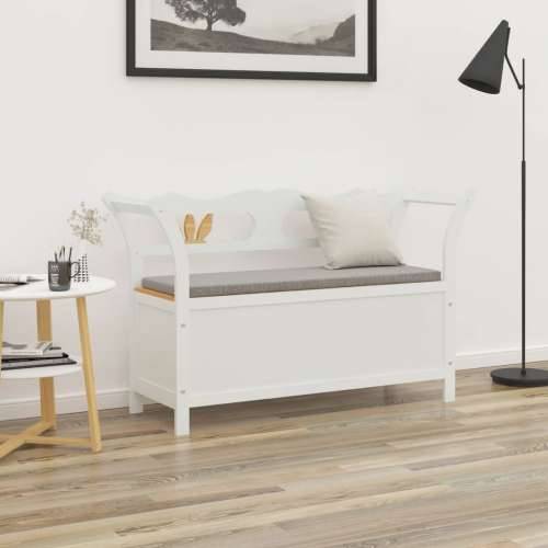 Klupa bijela 107 x 45 x 75,5 cm od masivne jelovine - Bijela i smeđa Cijena