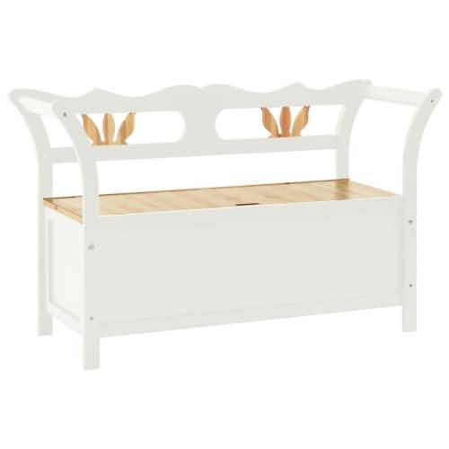 Klupa bijela 107 x 45 x 75,5 cm od masivne jelovine - Bijela i smeđa Cijena