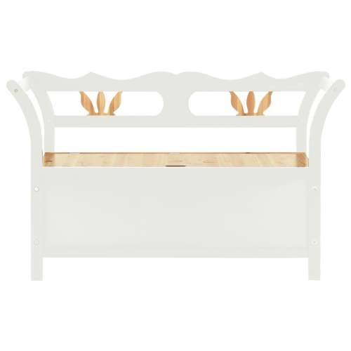 Klupa bijela 107 x 45 x 75,5 cm od masivne jelovine - Bijela i smeđa Cijena