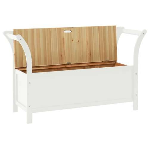Klupa bijela 107 x 45 x 75,5 cm od masivne jelovine - Bijela i smeđa Cijena