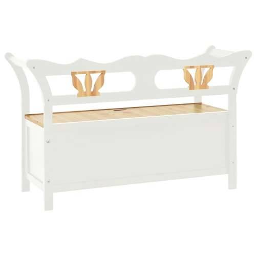Klupa bijela 107 x 45 x 75,5 cm od masivne jelovine - Bijela i smeđa Cijena