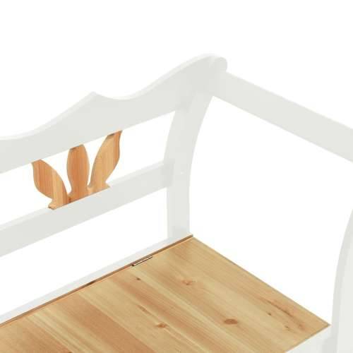 Klupa bijela 107 x 45 x 75,5 cm od masivne jelovine - Bijela i smeđa Cijena