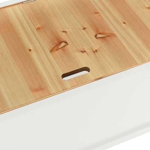 Klupa bijela 107 x 45 x 75,5 cm od masivne jelovine - Bijela i smeđa Cijena
