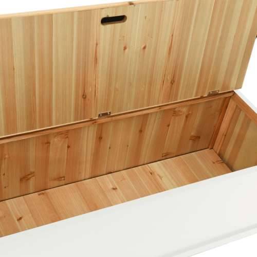 Klupa bijela 107 x 45 x 75,5 cm od masivne jelovine - Bijela i smeđa Cijena