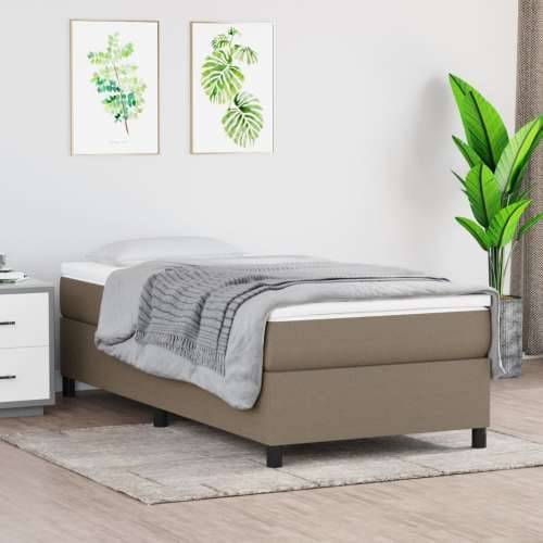 Krevet s oprugama i madracem smeđesivi 90x190 cm od tkanine - Sivo-smeđa 90 x 190 cm 35 cm Cijena