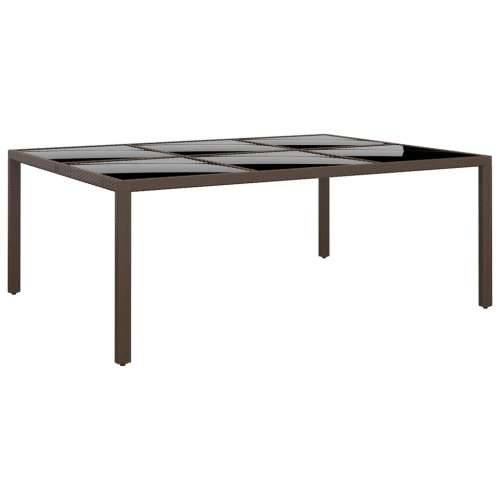 Vrtni stol sa staklenim vrhom smeđi 200 x 150 x 75 cm od ratana - Smeđa 1 Cijena