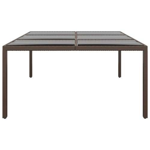 Vrtni stol sa staklenim vrhom smeđi 200 x 150 x 75 cm od ratana - Smeđa 1 Cijena