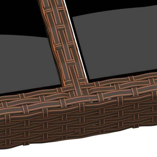 Vrtni stol sa staklenim vrhom smeđi 200 x 150 x 75 cm od ratana - Smeđa 1 Cijena