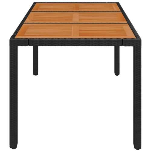 Vrtni stol s drvenom pločom crni 150 x 90 x 75 cm od poliratana - Crna 150 x 90 x 75 cm 1 Drveni vrh Cijena