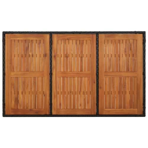 Vrtni stol s drvenom pločom crni 150 x 90 x 75 cm od poliratana - Crna 150 x 90 x 75 cm 1 Drveni vrh Cijena