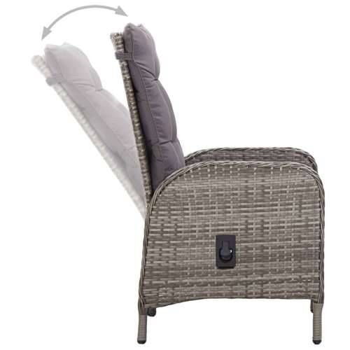 5-dijelni vrtni bistro set od poliratana sivi - Siva Ø 80 cm table 4 Cijena