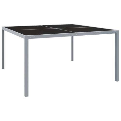 Vrtni stol 130 x 130 x 72 cm sivi od čelika i stakla Cijena