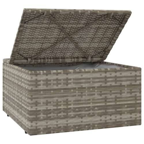 Vrtni tabure s jastukom sivi 55 x 55 x 30 cm od poliratana - 1 naslon za noge Cijena