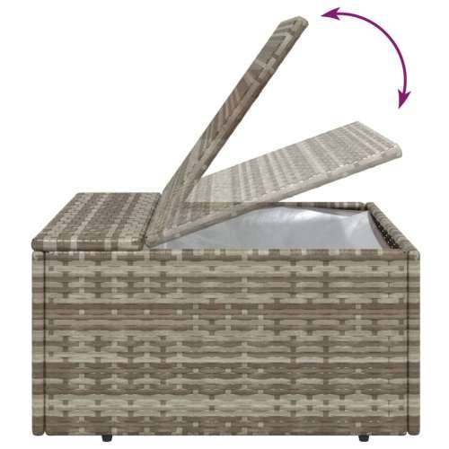 Vrtni tabure s jastukom sivi 55 x 55 x 30 cm od poliratana - 1 naslon za noge Cijena