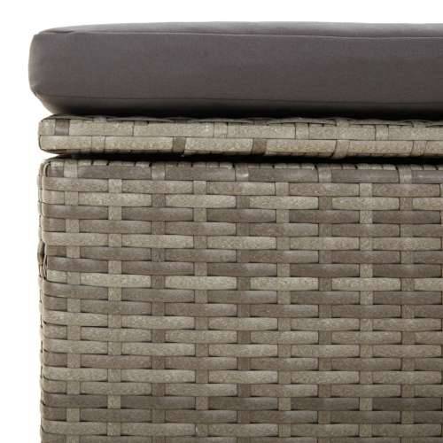 Vrtni tabure s jastukom sivi 55 x 55 x 30 cm od poliratana - 1 naslon za noge Cijena