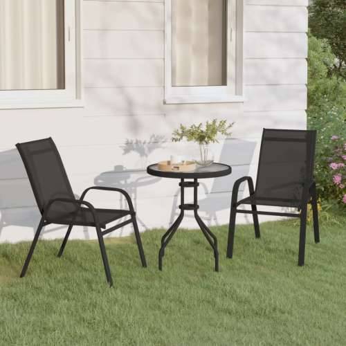 3-dijelni vrtni bistro set crni - Crna na 3 Cijena