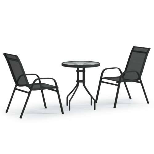 3-dijelni vrtni bistro set crni - Crna na 3 Cijena
