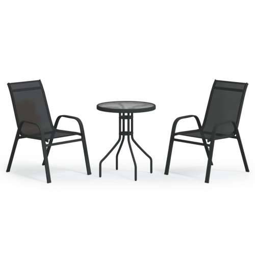 3-dijelni vrtni bistro set crni - Crna na 3 Cijena