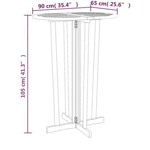 Sklopivi barski stol 90 x 65 x 105 cm od masivne tikovine Cijena