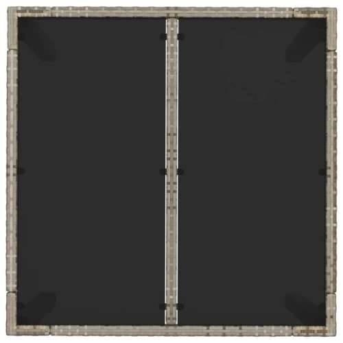 Vrtni stol sa staklenom pločom sivi 90x90x75 cm od poliratana - Siva 90 x 90 x 75 cm 1 Stakleni vrh Cijena