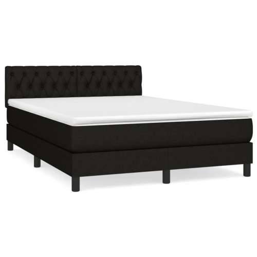 Krevet s oprugama i madracem crni 140 x 190 cm od tkanine Cijena