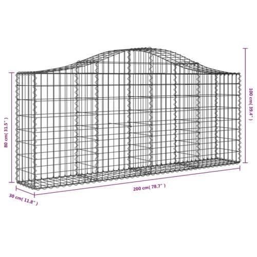 Lučne gabionske košare 7 kom 200x30x80/100 cm pocinčano željezo - 200 x 30 x 80/100 cm 7 Cijena