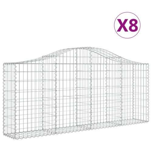 Lučne gabionske košare 8 kom 200x30x80/100 cm pocinčano željezo - 200 x 30 x 80/100 cm 8 Cijena