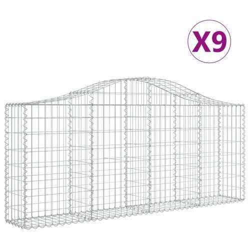 Lučne gabionske košare 9 kom 200x30x80/100 cm pocinčano željezo - 200 x 30 x 80/100 cm 9 Cijena