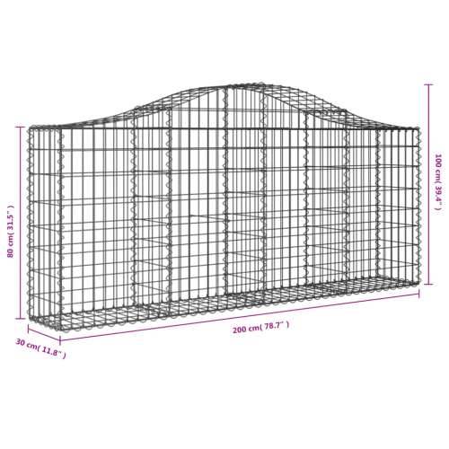 Lučne gabionske košare 10 kom 200x30x80/100cm pocinčano željezo - 200 x 30 x 80/100 cm 10 Cijena