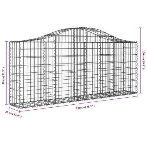 Lučne gabionske košare 14 kom 200x30x80/100cm pocinčano željezo - 200 x 30 x 80/100 cm 14 Cijena