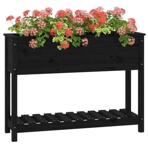 Sadilica s policom crna 111,5x34,5x81 cm od masivne borovine - Crna 111.5 x 34.5 x 81 cm 1 Cijena