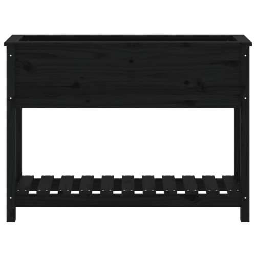 Sadilica s policom crna 111,5x34,5x81 cm od masivne borovine - Crna 111.5 x 34.5 x 81 cm 1 Cijena