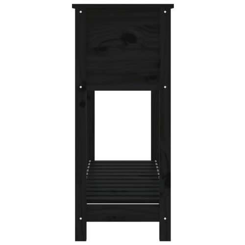 Sadilica s policom crna 111,5x34,5x81 cm od masivne borovine - Crna 111.5 x 34.5 x 81 cm 1 Cijena