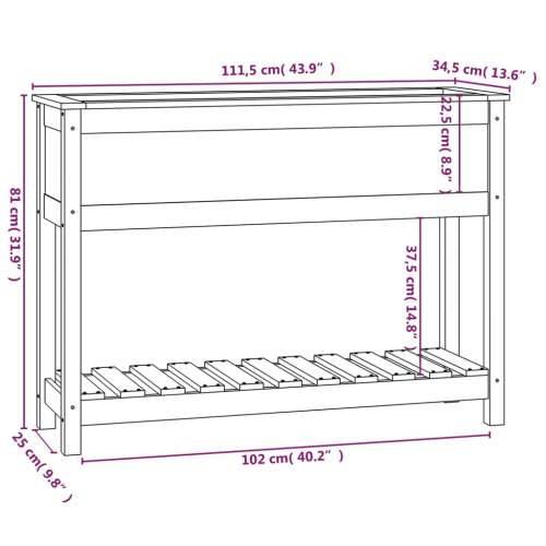 Sadilica s policom crna 111,5x34,5x81 cm od masivne borovine - Crna 111.5 x 34.5 x 81 cm 1 Cijena