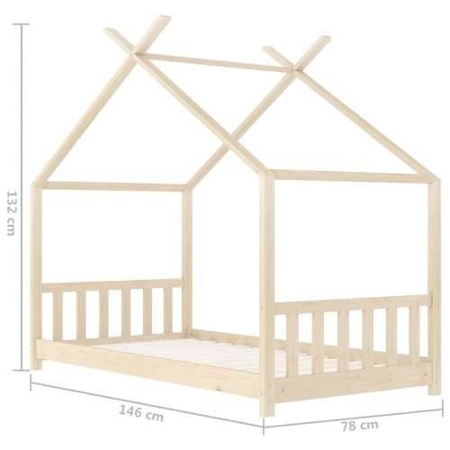 Okvir za dječji krevet od masivne borovine 70 x 140 cm - Smeđa 70 x 140 cm Cijena