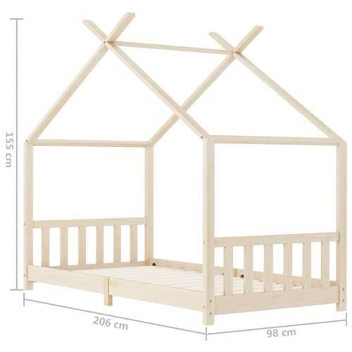 Okvir za dječji krevet od masivne borovine 90 x 200 cm - Smeđa 90 x 200 cm Cijena
