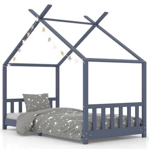 Okvir za dječji krevet od masivne borovine sivi 90 x 200 cm - Siva 90 x 200 cm Cijena