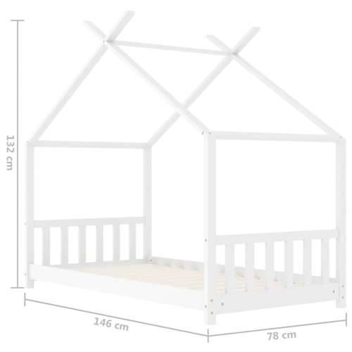 Okvir za dječji krevet od masivne borovine bijeli 70 x 140 cm - Bijela 70 x 140 cm Cijena