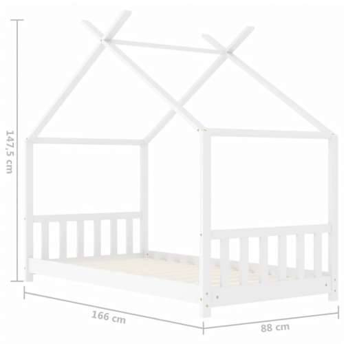 Okvir za dječji krevet od masivne borovine bijeli 80 x 160 cm - Bijela 80 x 160 cm Cijena
