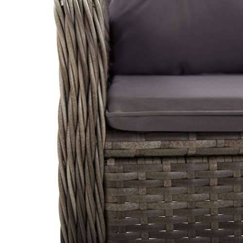 3-dijelni vrtni bistro set od poliratana sivi - Siva i smeđa Ø 80 cm table 2 Cijena