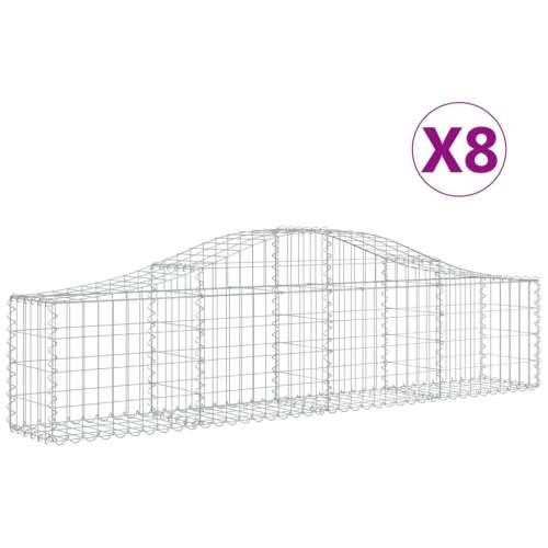 Lučne gabionske košare 8 kom 200x30x40/60 cm pocinčano željezo - 200 x 30 x 40/60 cm 8 Cijena