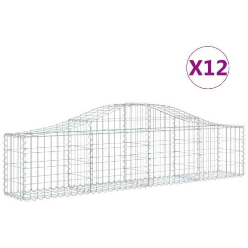 Lučne gabionske košare 12 kom 200x30x40/60 cm pocinčano željezo - 200 x 30 x 40/60 cm 12 Cijena