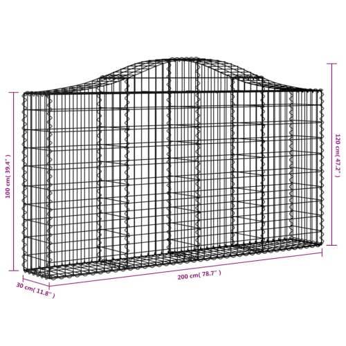 Lučne gabionske košare 18kom 200x30x100/120cm pocinčano željezo - 200 x 30 x 100/120 cm 18 Cijena
