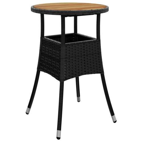 Vrtni stol Ø 60 x 75 cm od bagremovog drva i poliratana crni - Crna 1 Cijena